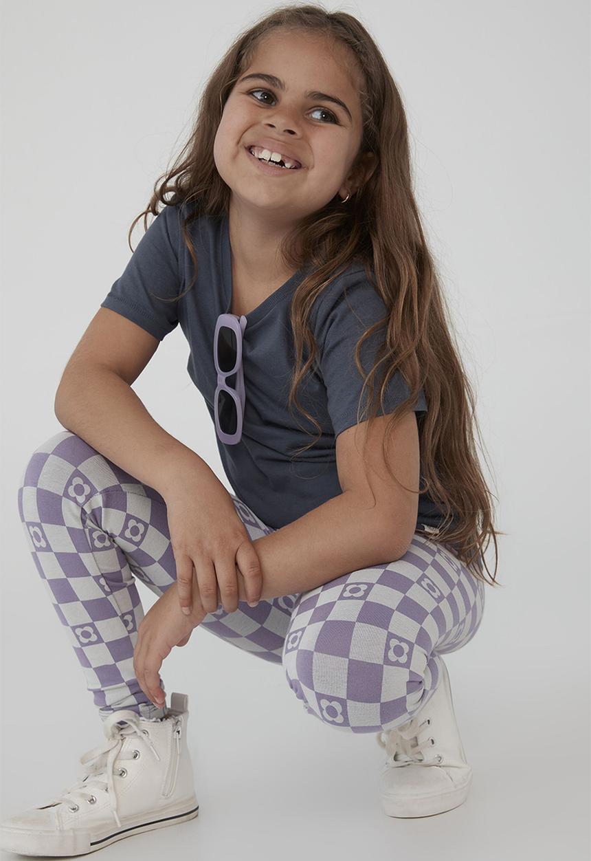 Cotton On - Huggie tights - grape soda/coogee checkerboard