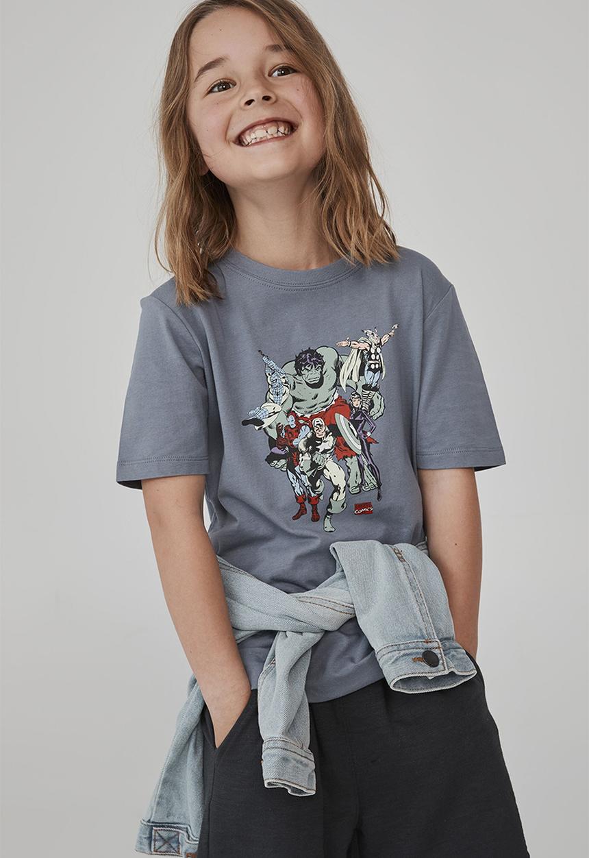 Cotton On - Co-lab short sleeve tee - lcn mar steel/team marvel