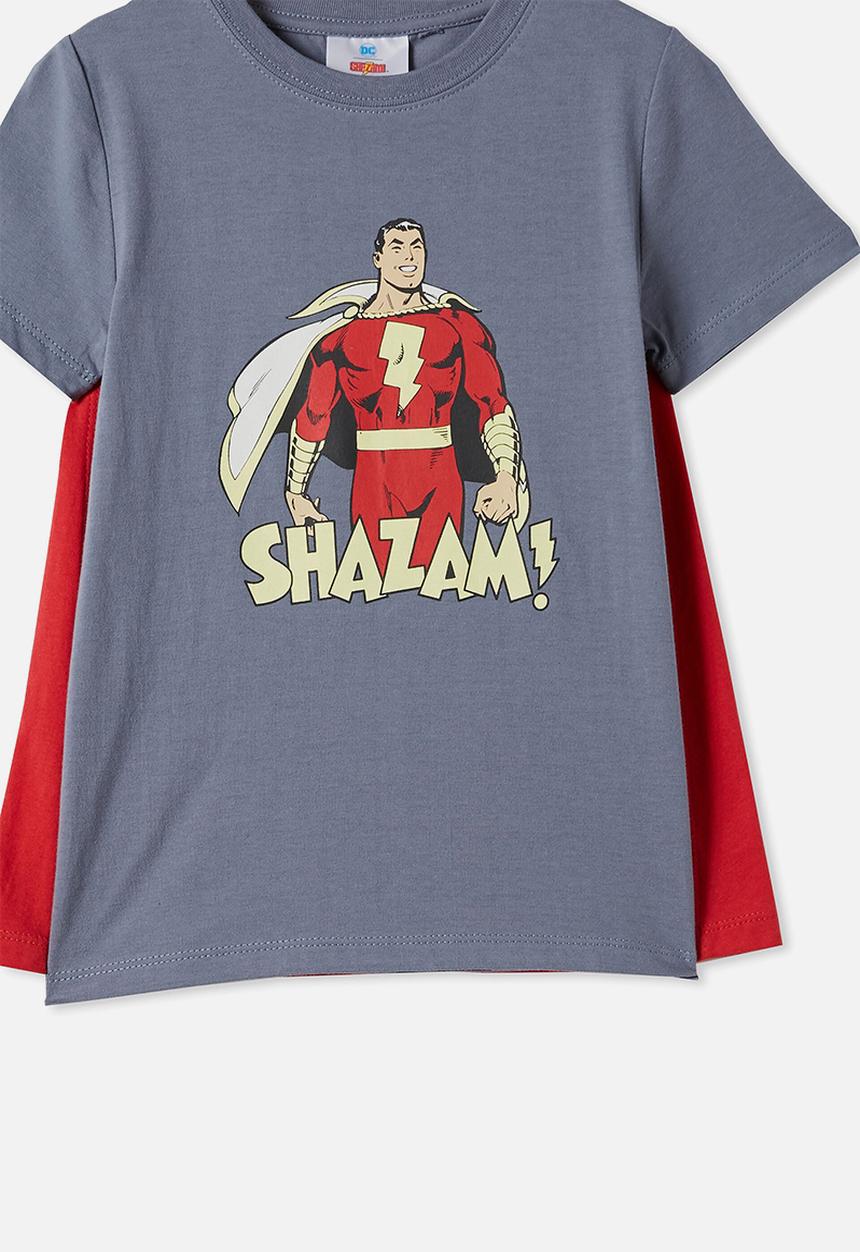 Cotton On - Short sleeve license cape tee - lcn wb steel/shazam cape
