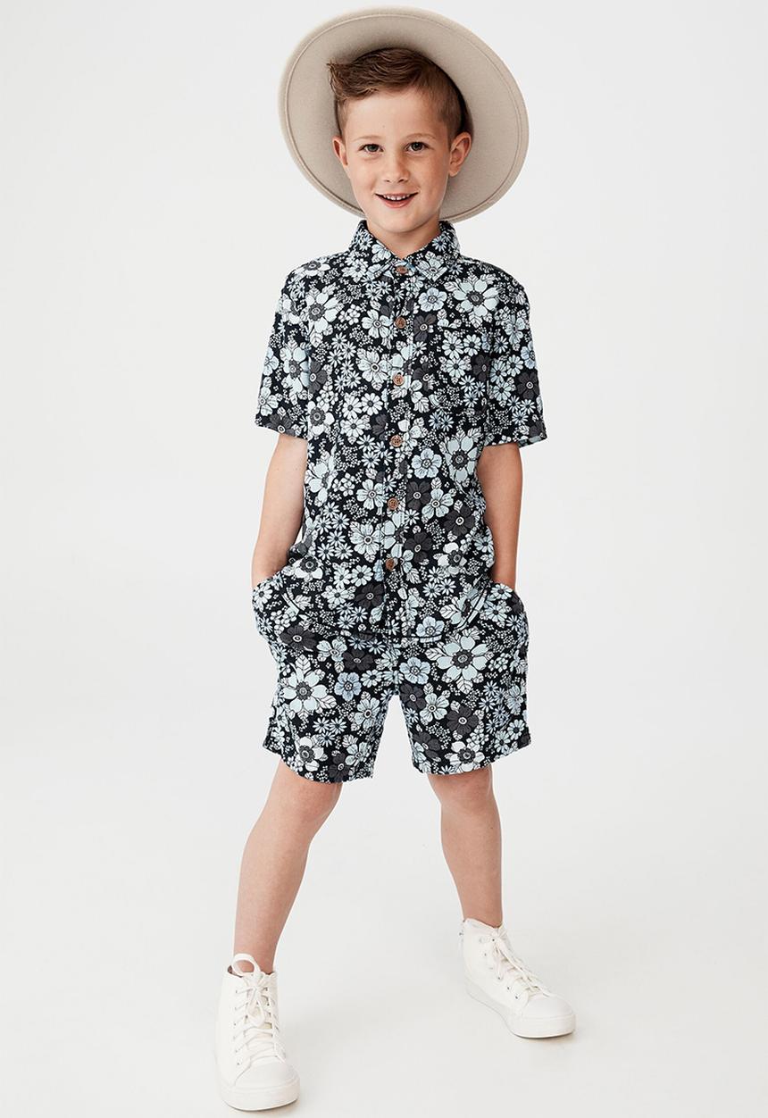 Cotton On - Resort short sleeve shirt - navy blazer/floral