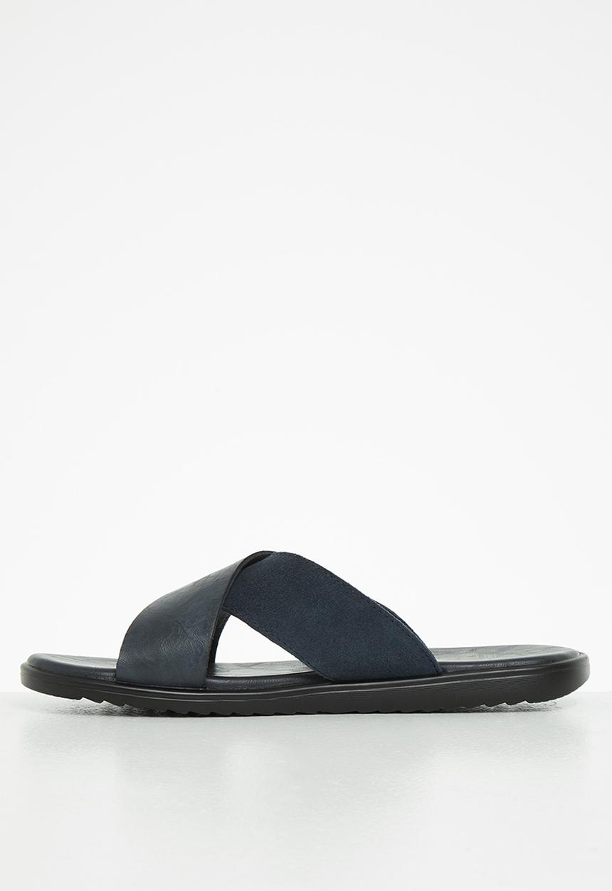POLO - Gabriel crossover leather sandal - navy