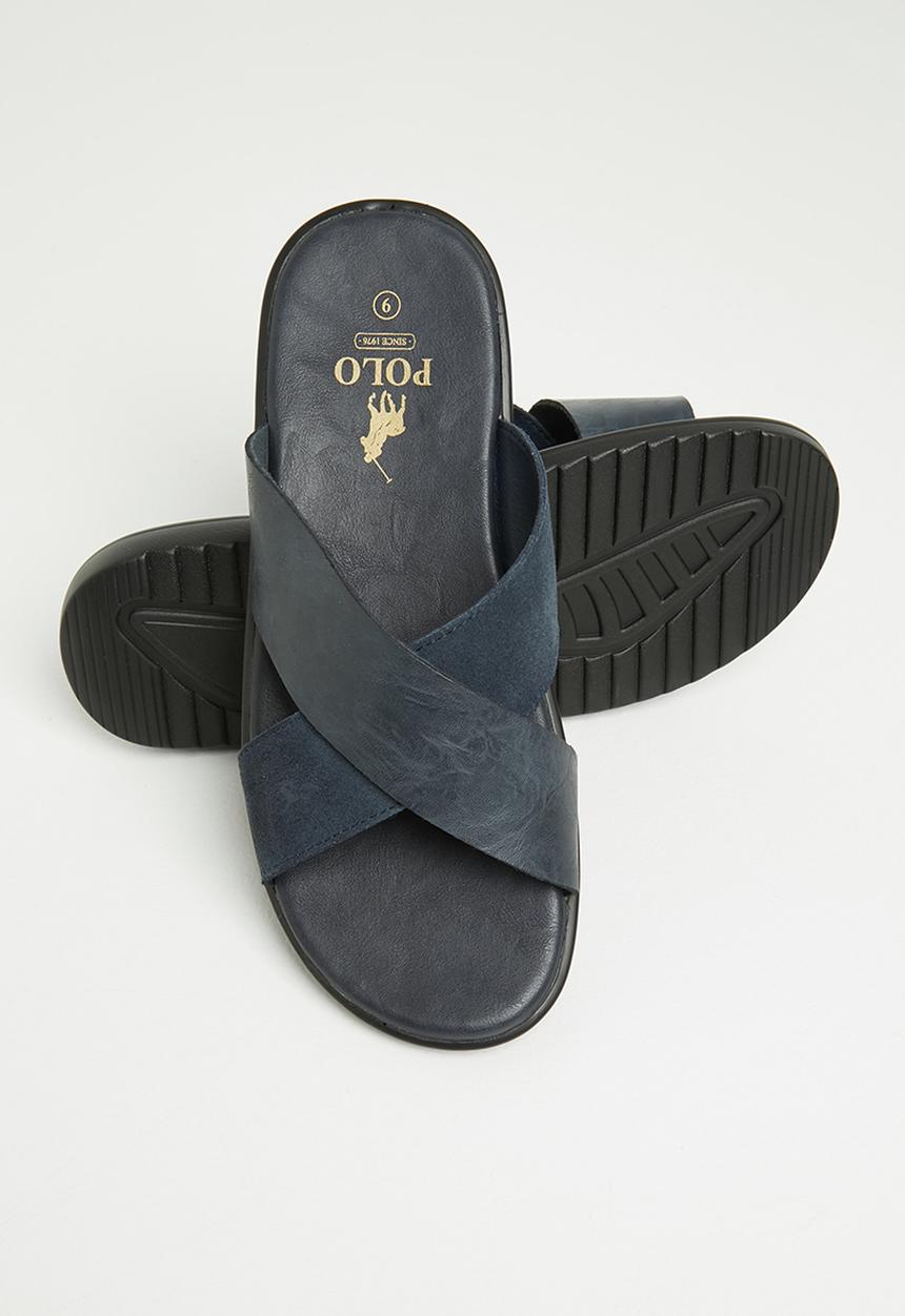 POLO - Gabriel crossover leather sandal - navy