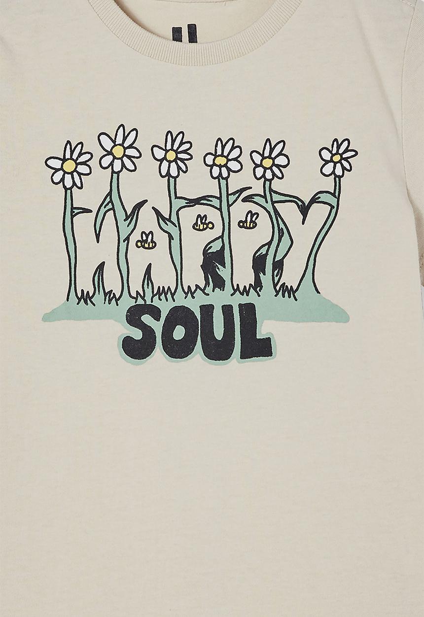 Cotton On - Max short sleeve tee - rainy day/happy soul