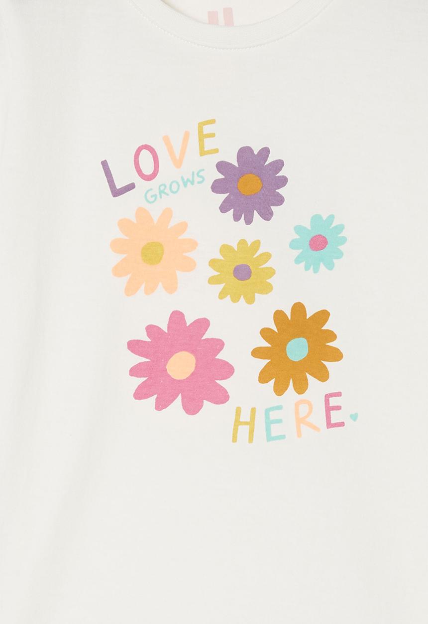 Cotton On - Penelope short sleeve tee - vanilla/love grows here