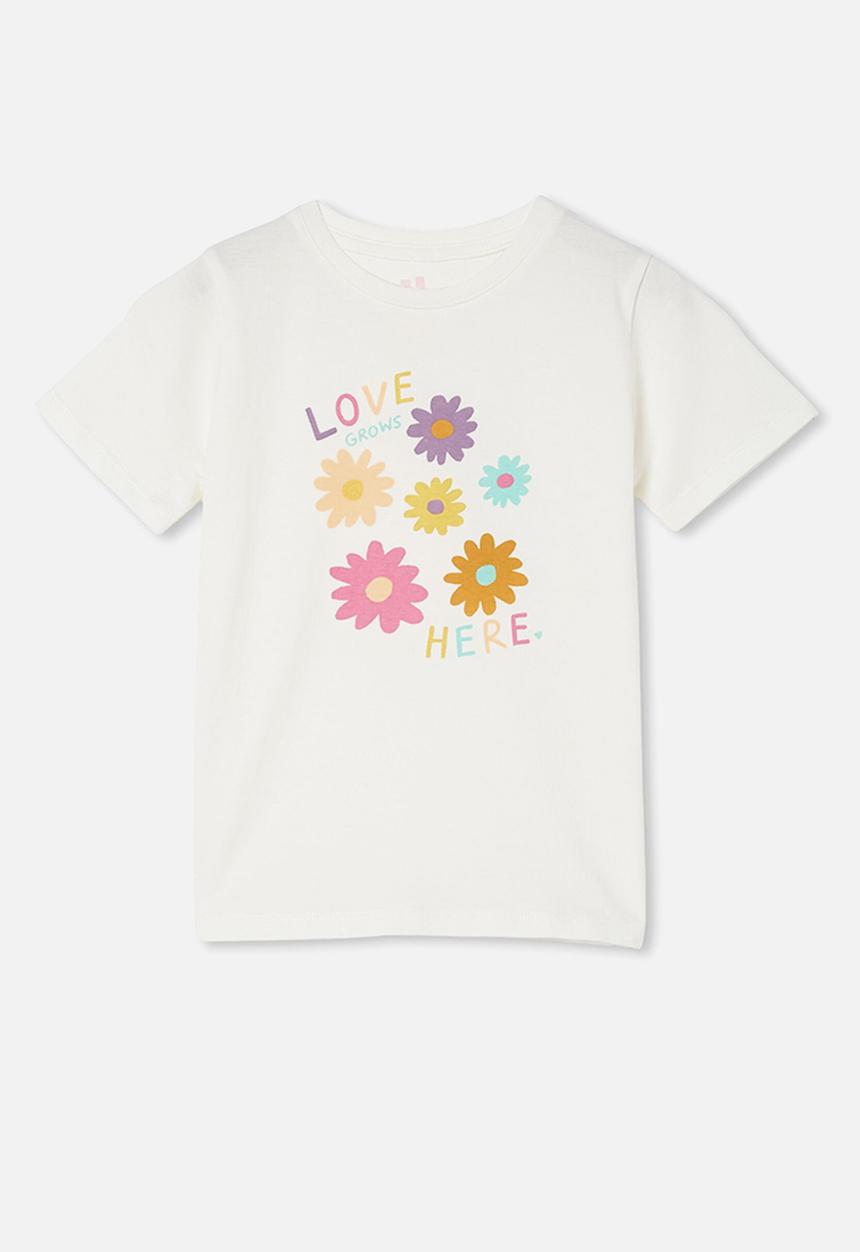 Cotton On - Penelope short sleeve tee - vanilla/love grows here