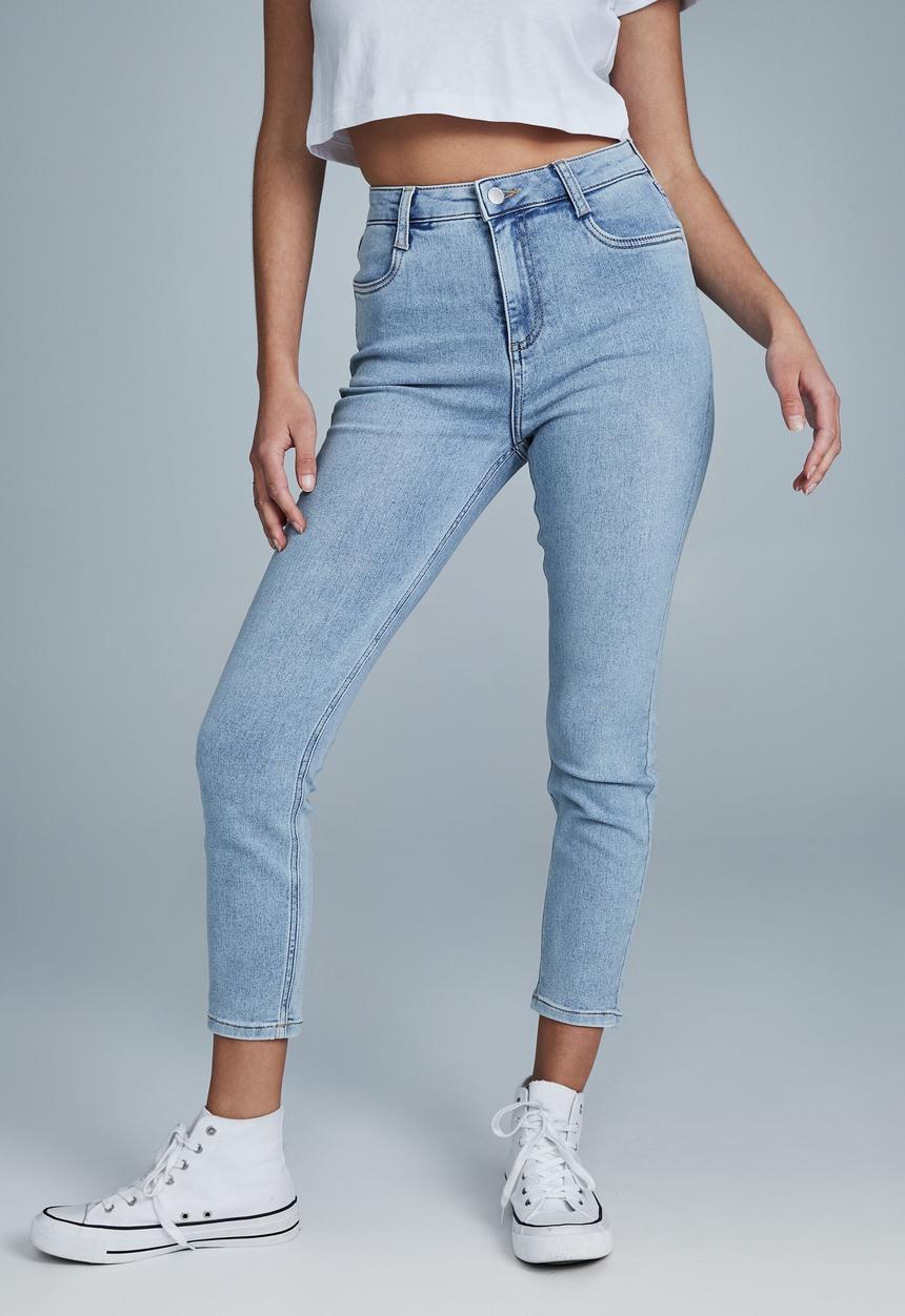 Cotton On - Mid rise cropped super stretch - aireys blue pockets