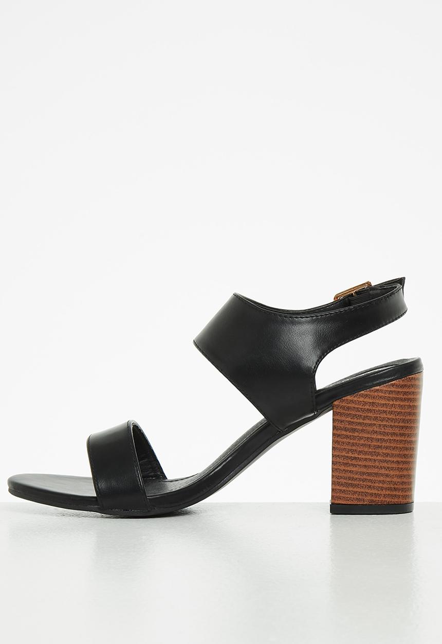 Open block heel - black