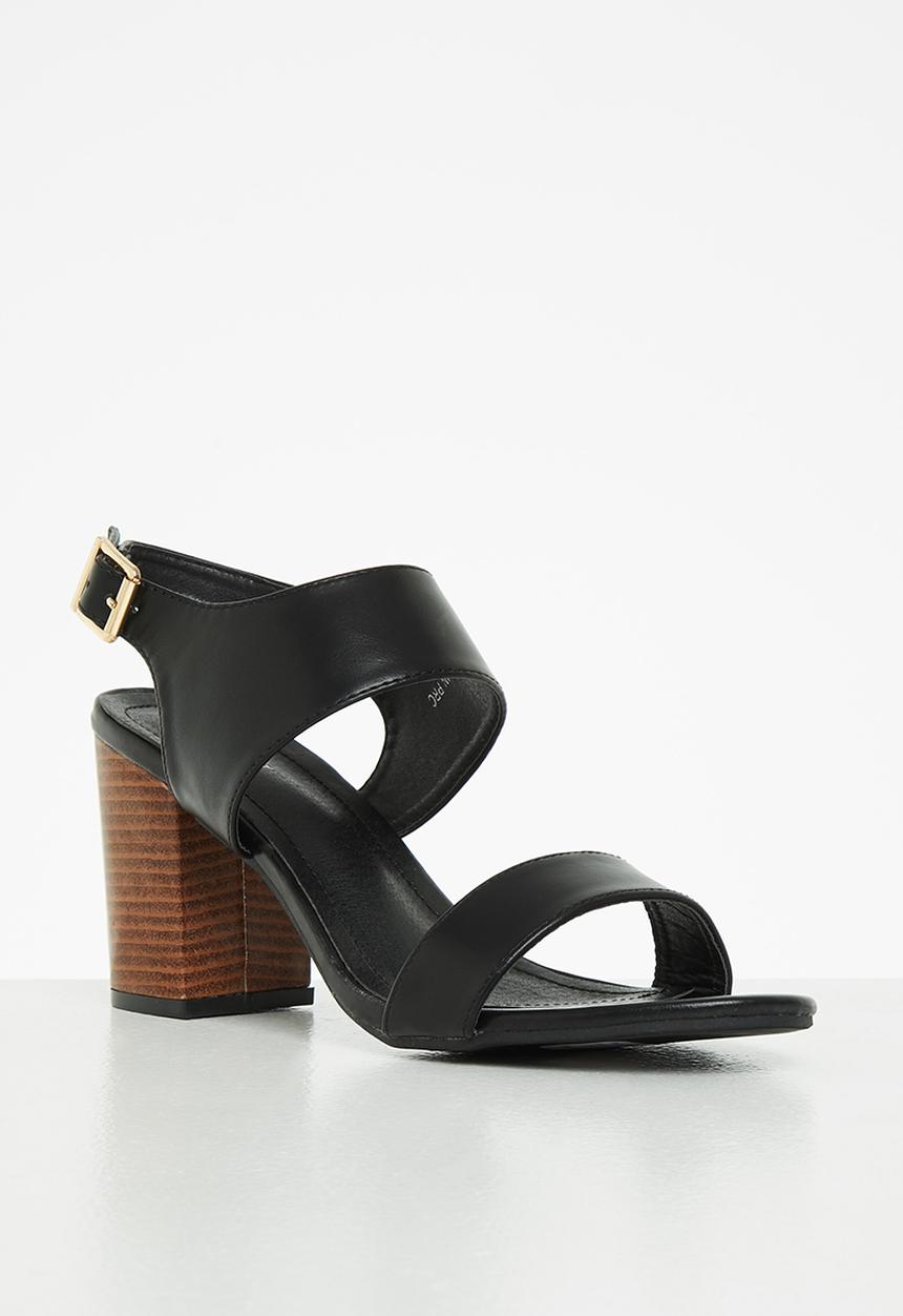 Open block heel - black
