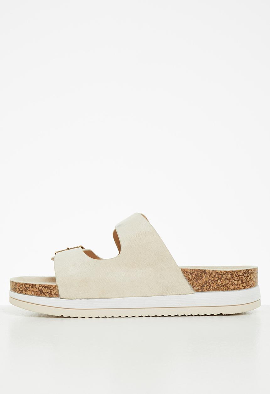 Jada - Double buckle flatform slide - stone