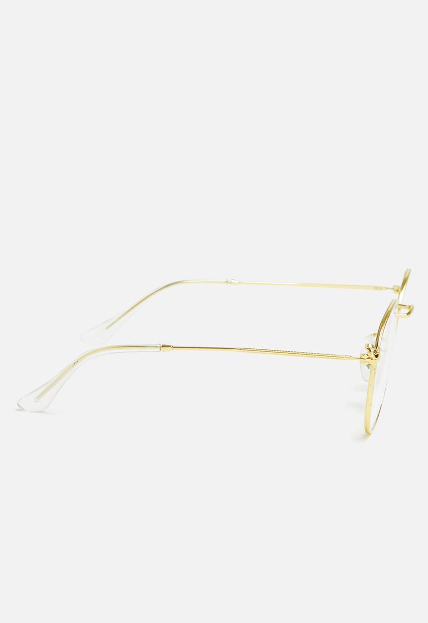 Superbalist - Round blue light glasses - gold