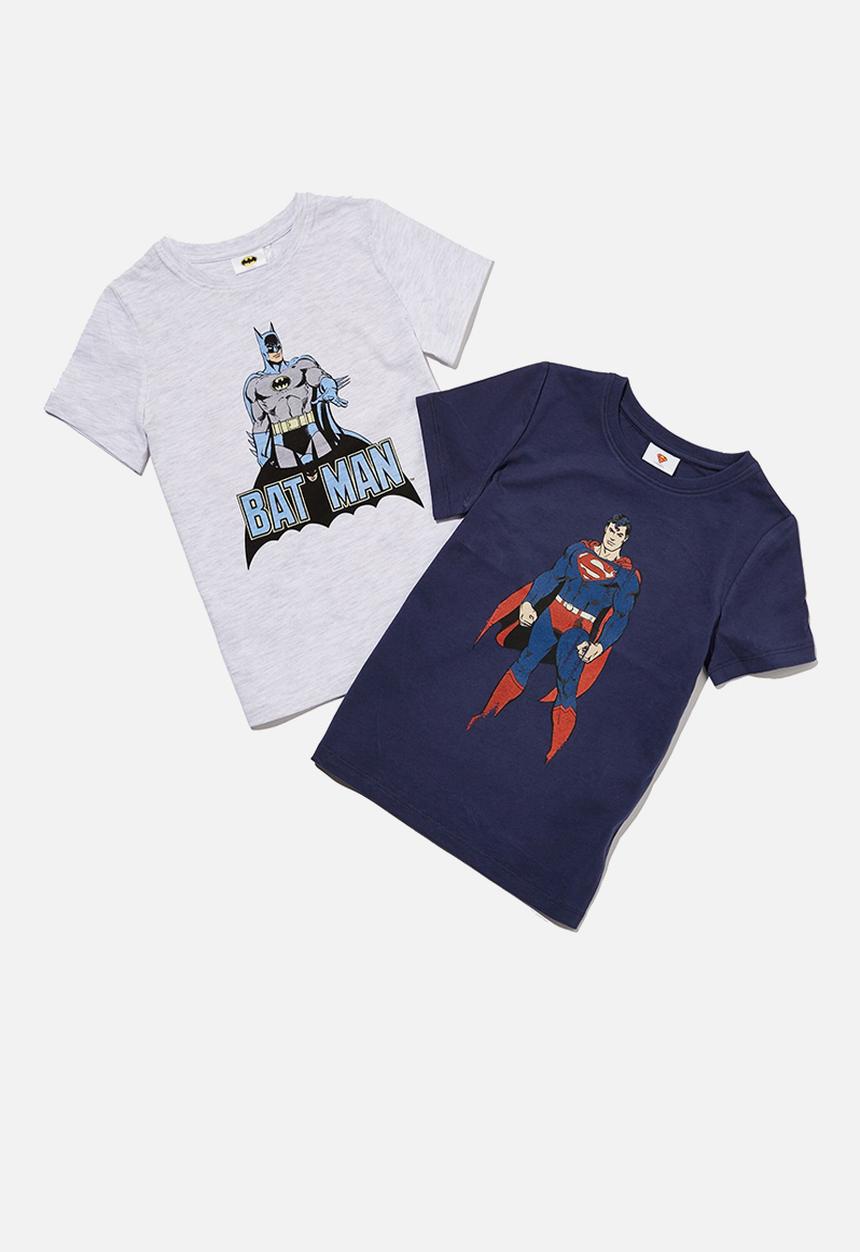 Cotton On - Multipack short sleeve license tee two pack - grey & navy