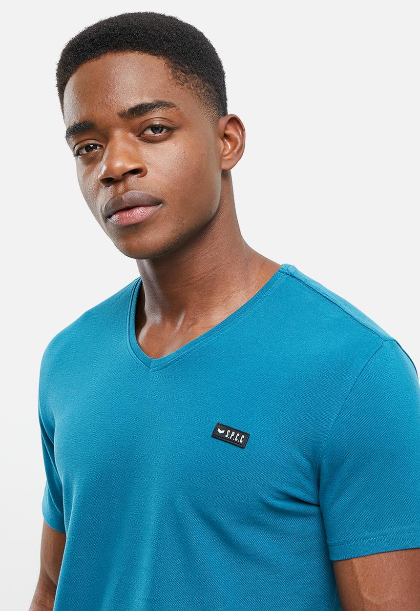 S.P.C.C - Marsden regular fit straight hem, v-neck tee - cyber teal