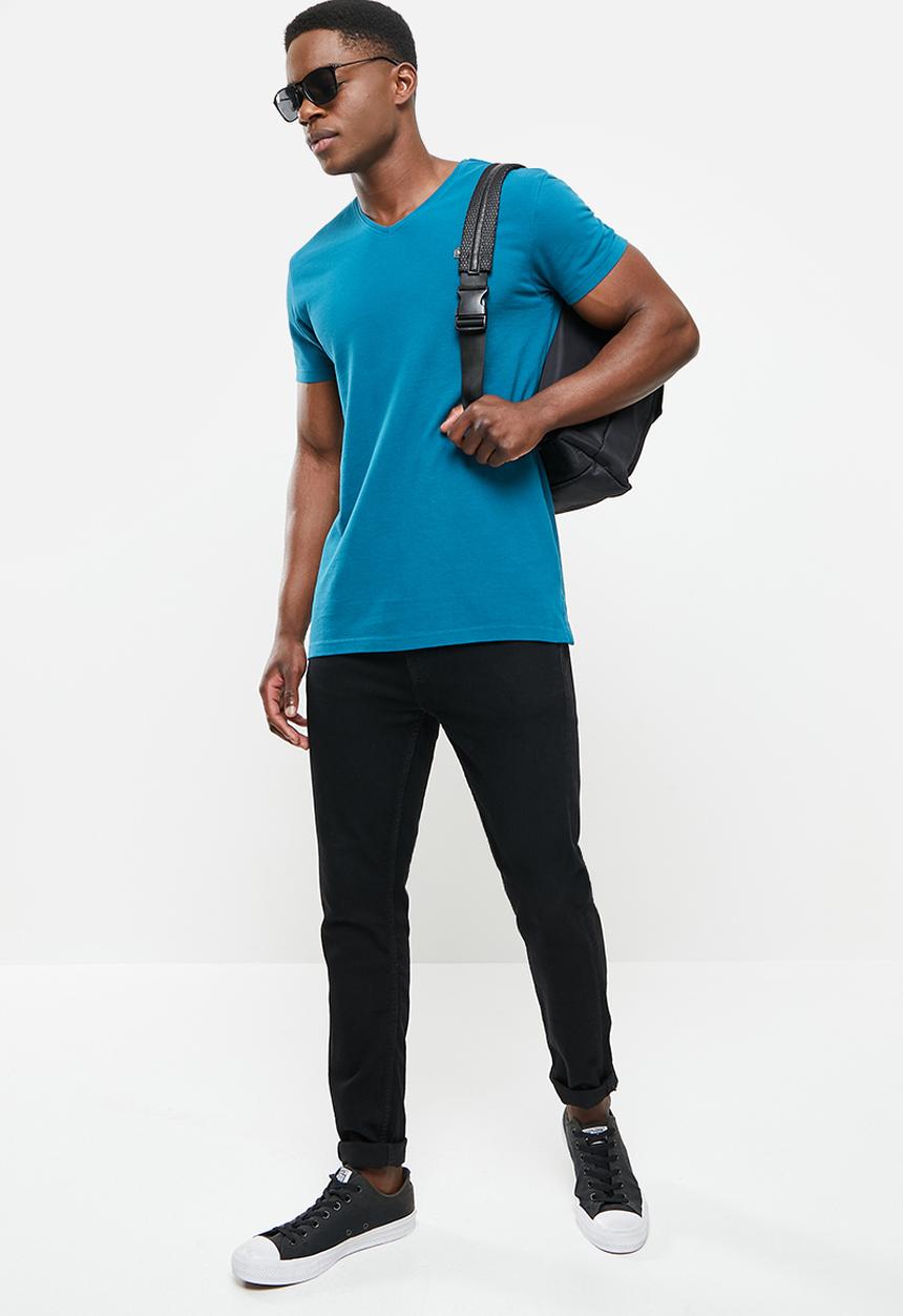 S.P.C.C - Marsden regular fit straight hem, v-neck tee - cyber teal