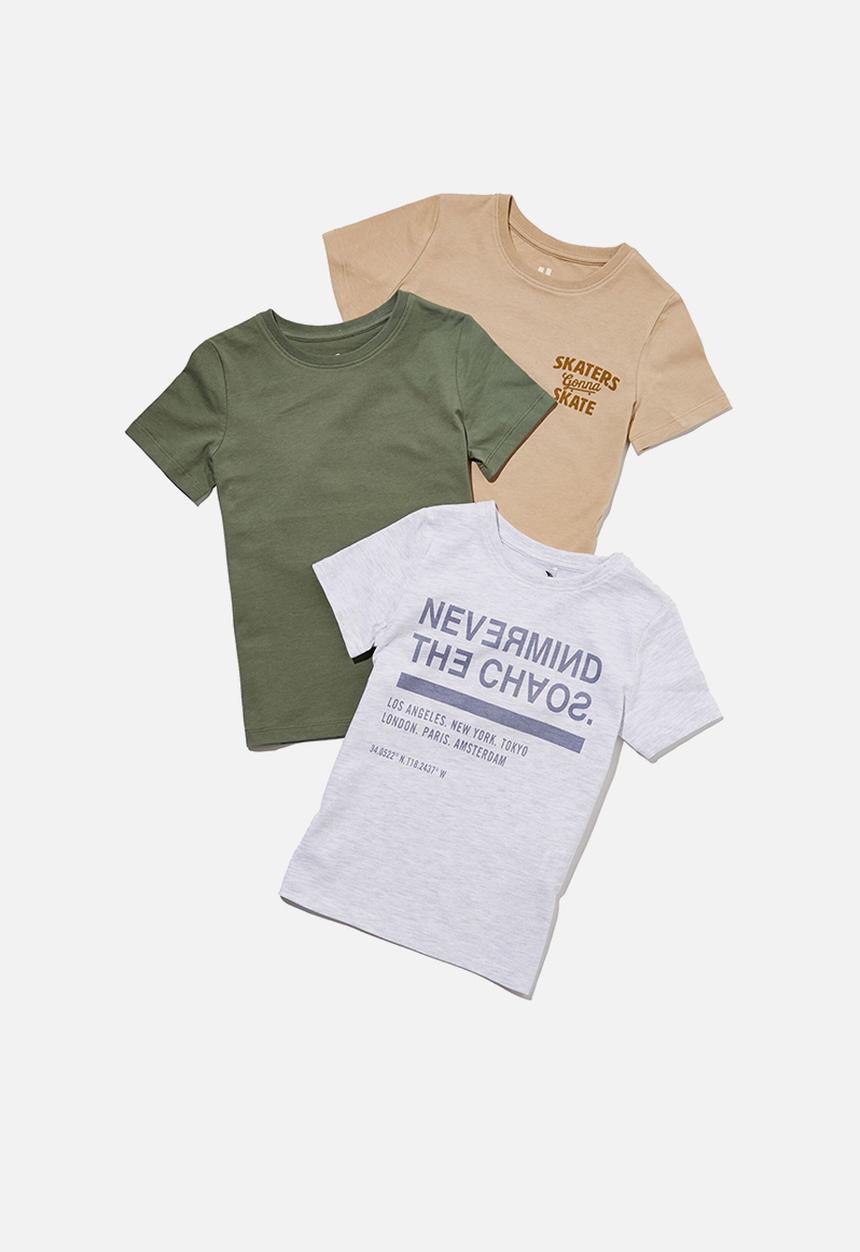 Cotton On - Multipack short sleeve print tee three pack - multi 