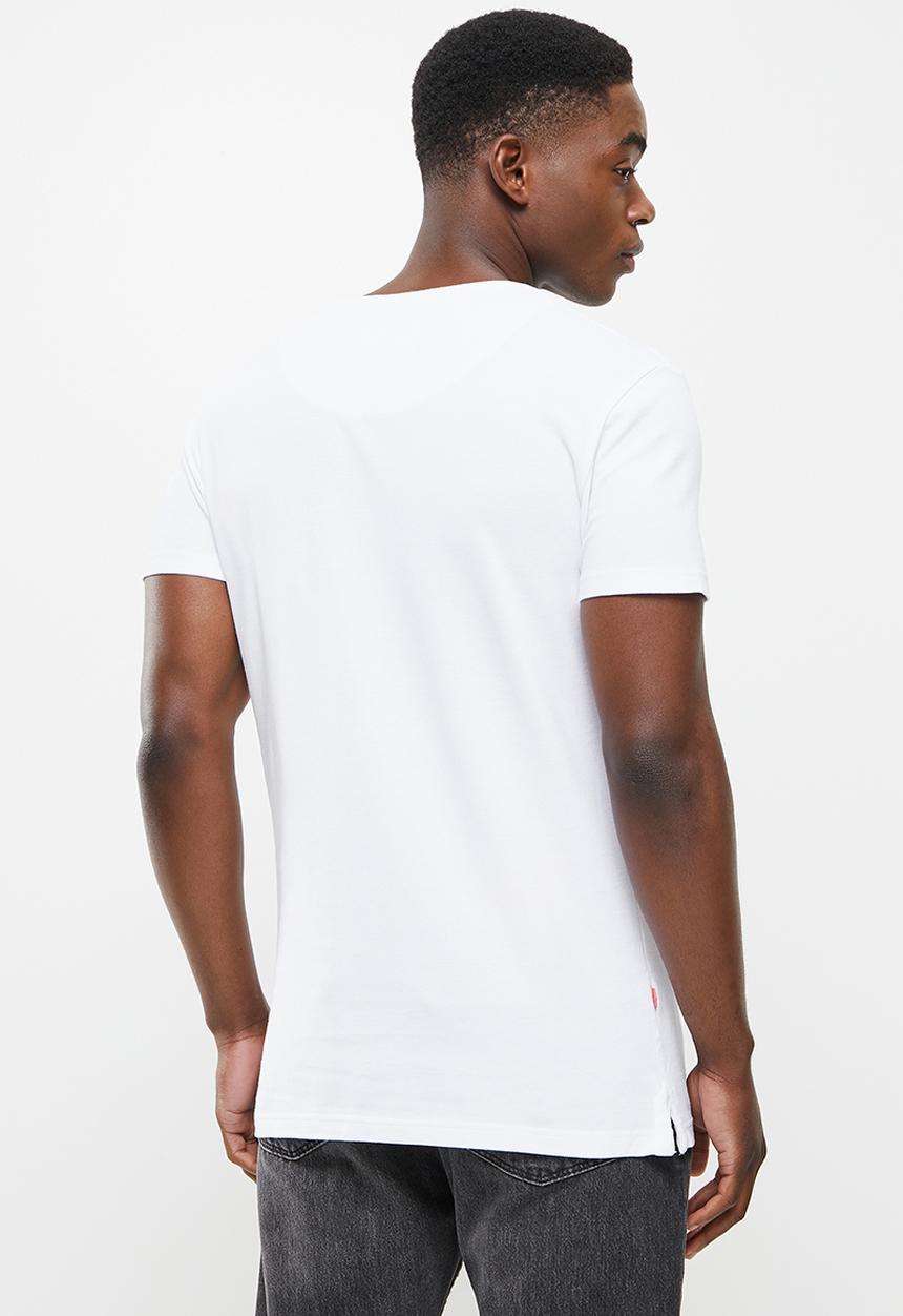 S.P.C.C - Marsden regular fit straight hem, v-neck tee - optical white