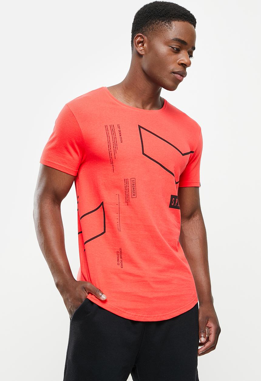 S.P.C.C - Blunt regular fit scooped hem tee - tigerlily
