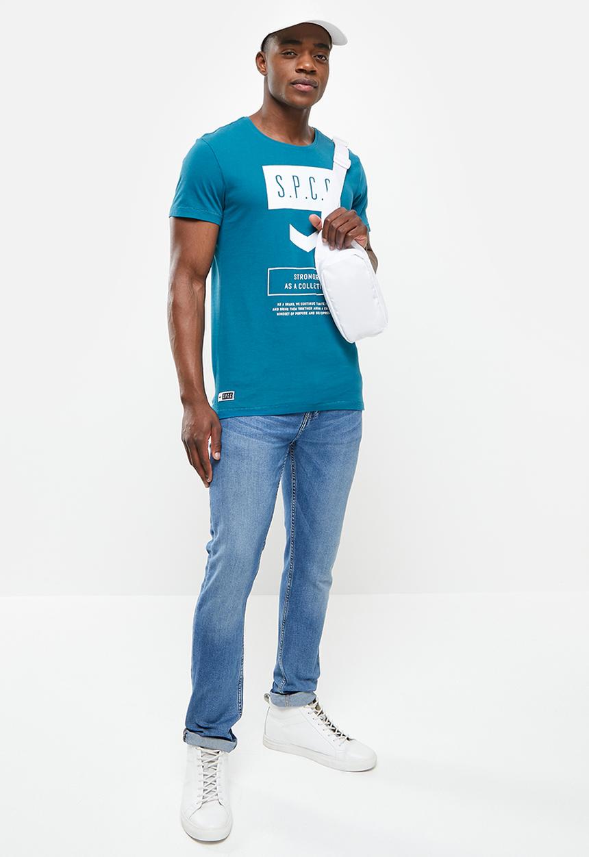 S.P.C.C - Oliver regular fit straight hem tee - cyber teal