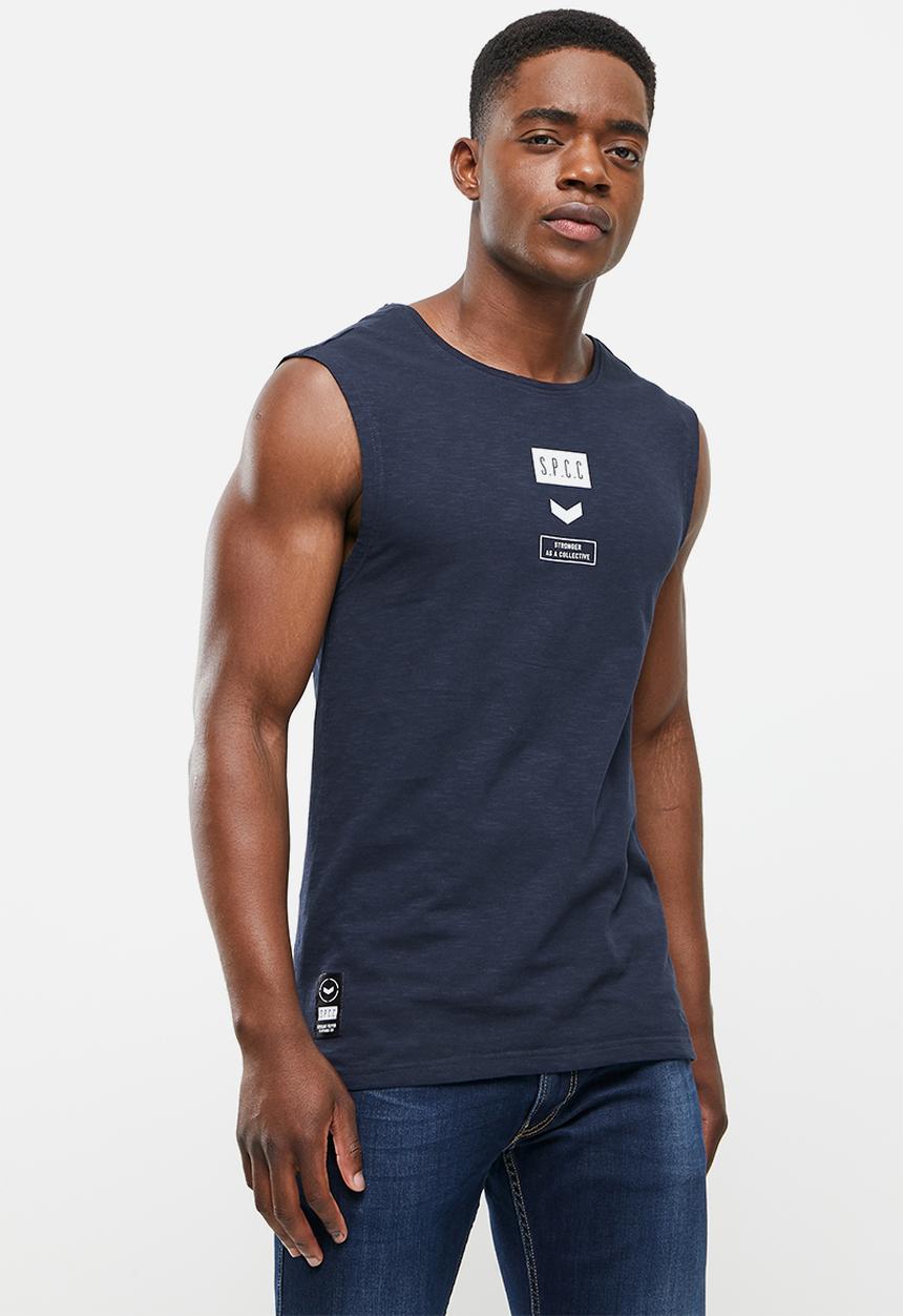 S.P.C.C - Mitra regular fit straight hem, sleeveless tee - ink