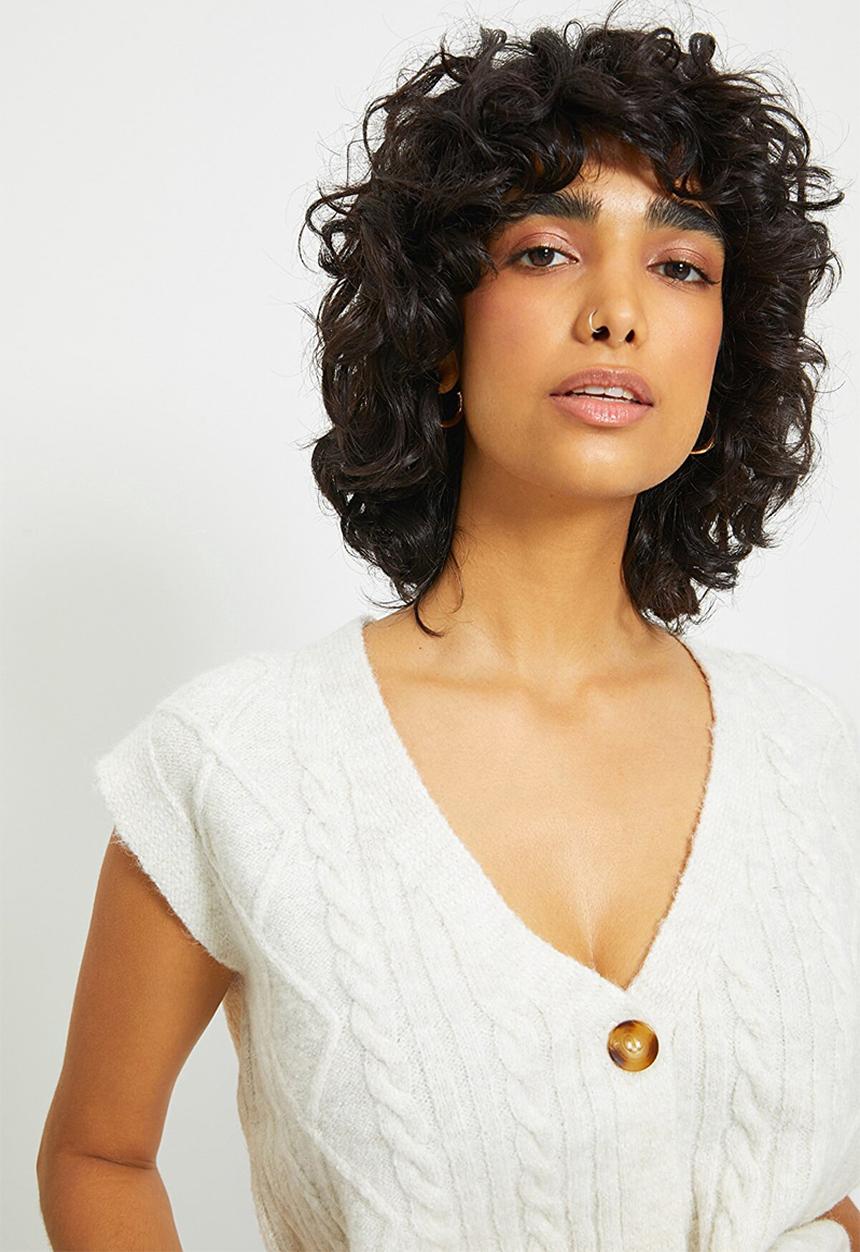 Trendyol - Buttoned Knit sweater - ecru