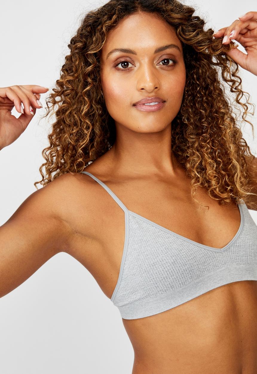Cotton On - Seamless triangle bralette - light grey marle