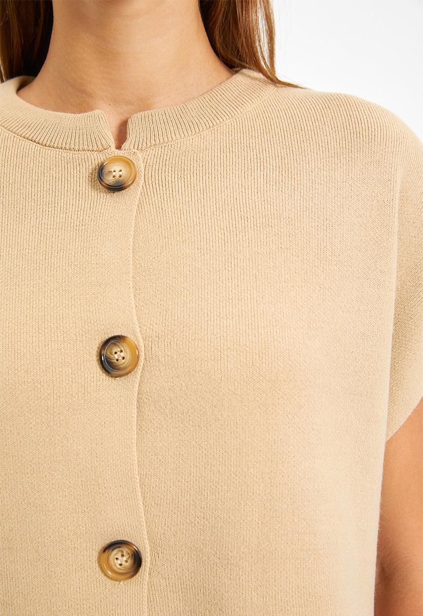 Trendyol - Button knit sweater - camel