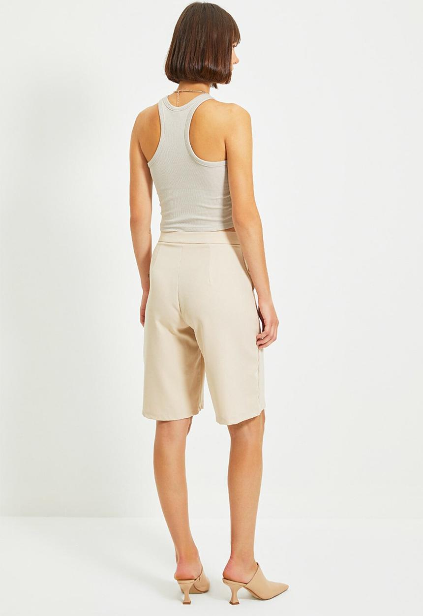Trendyol - Zipper shorts bermuda - stone