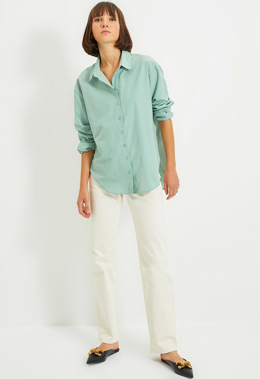 Trendyol - Loose Fit Shirt - mint
