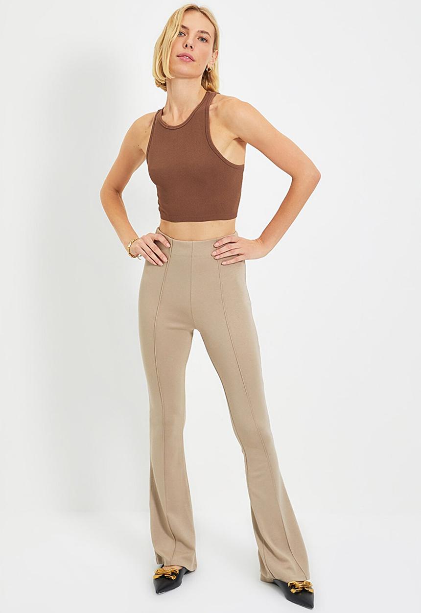 Trendyol - Flare knit trousers - mink