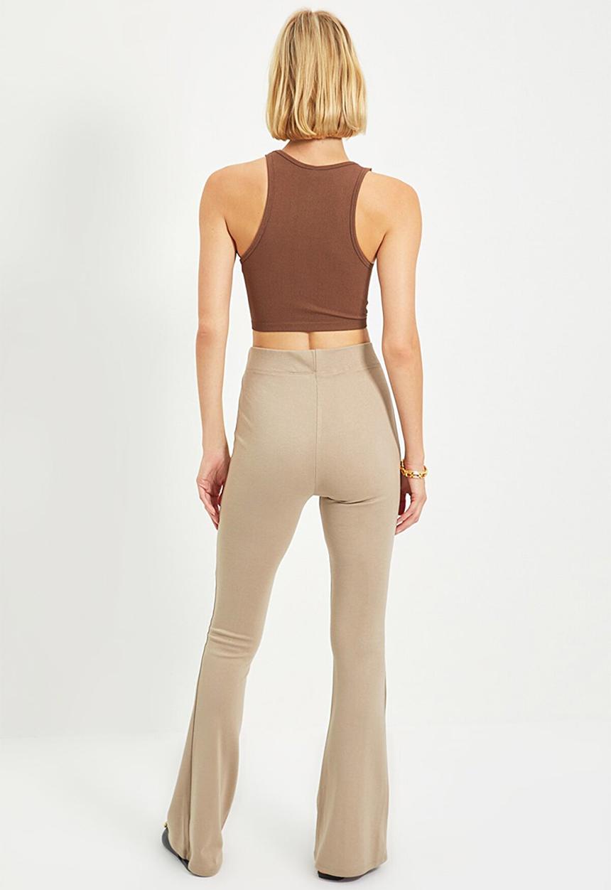 Trendyol - Flare knit trousers - mink