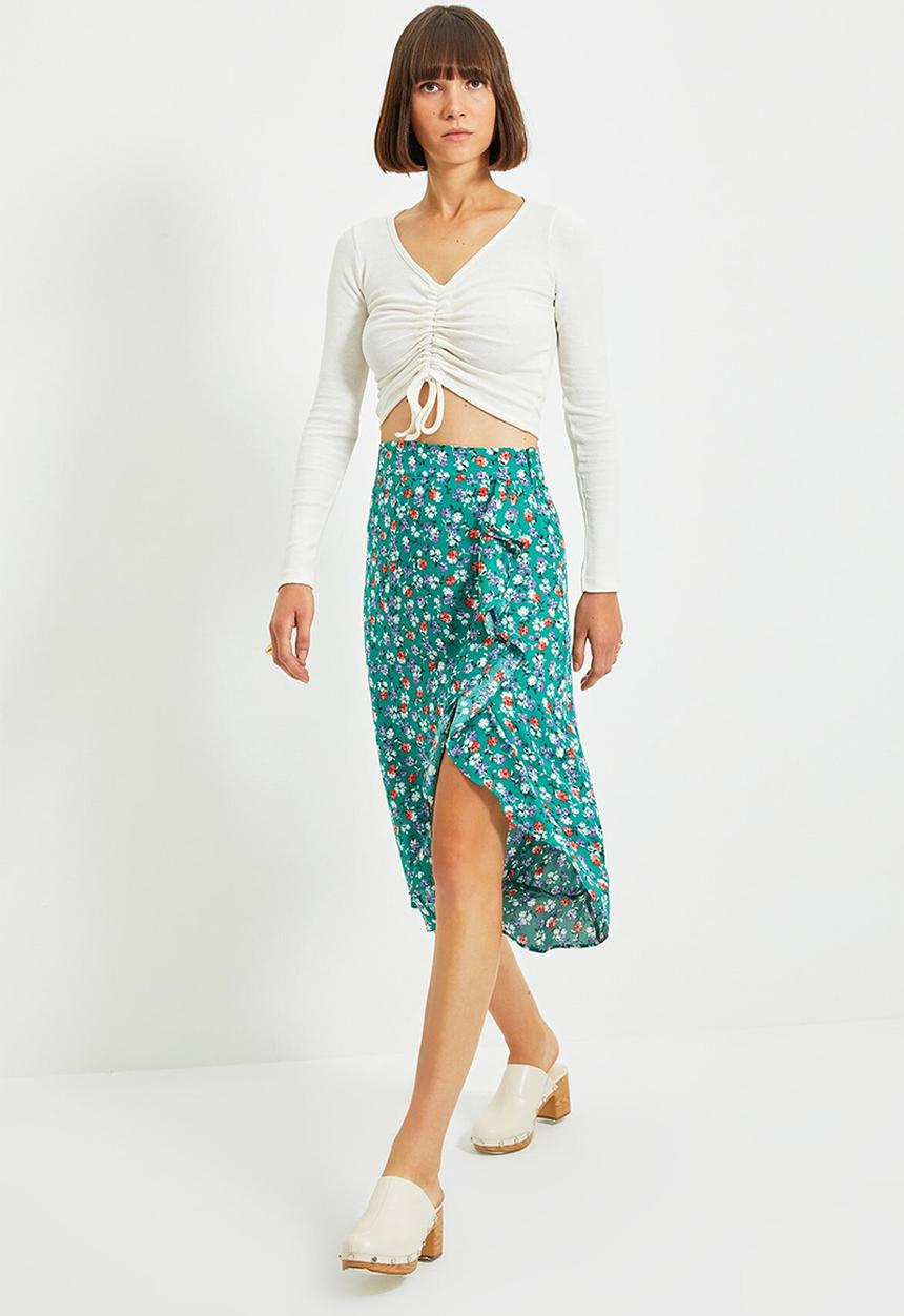 Trendyol - Yeşil skirt - green