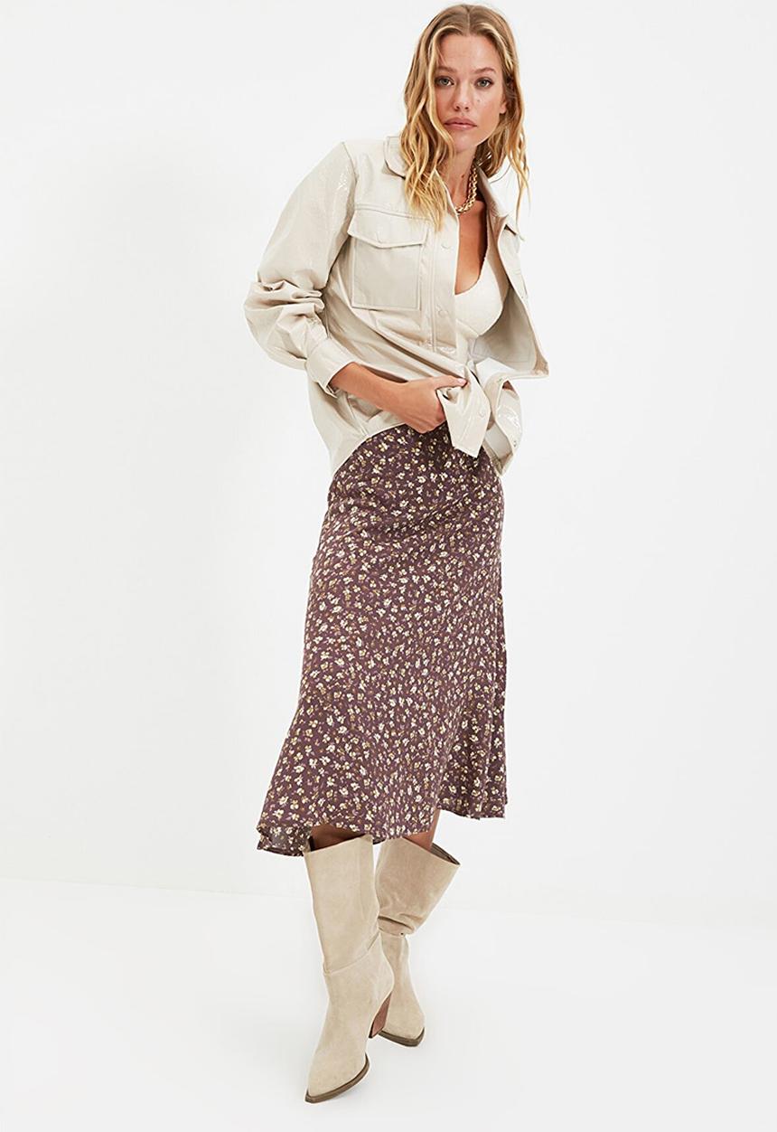 Trendyol - Kahverengi skirt - brown