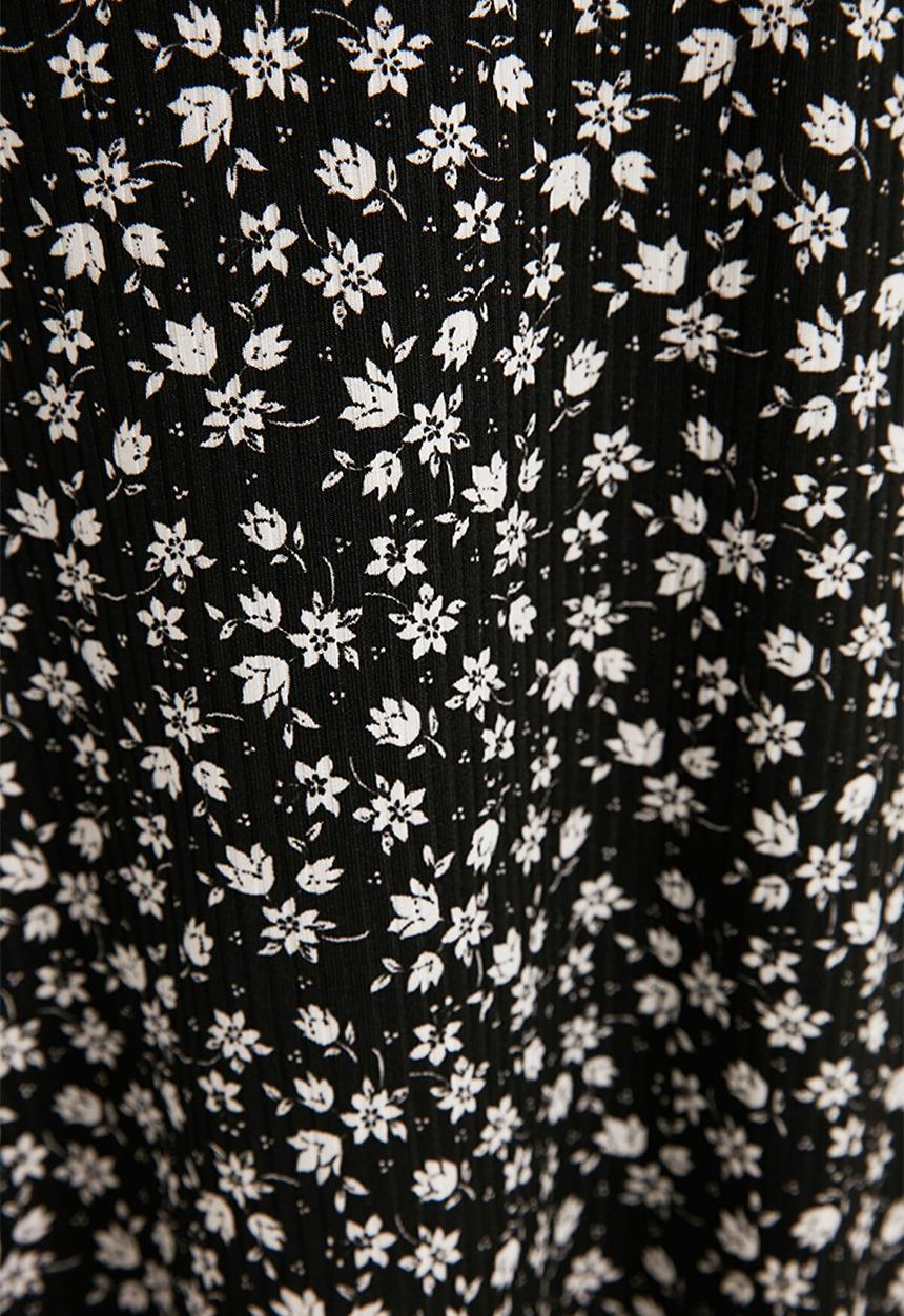 Trendyol - Hanky hem midi skirt - black & white 