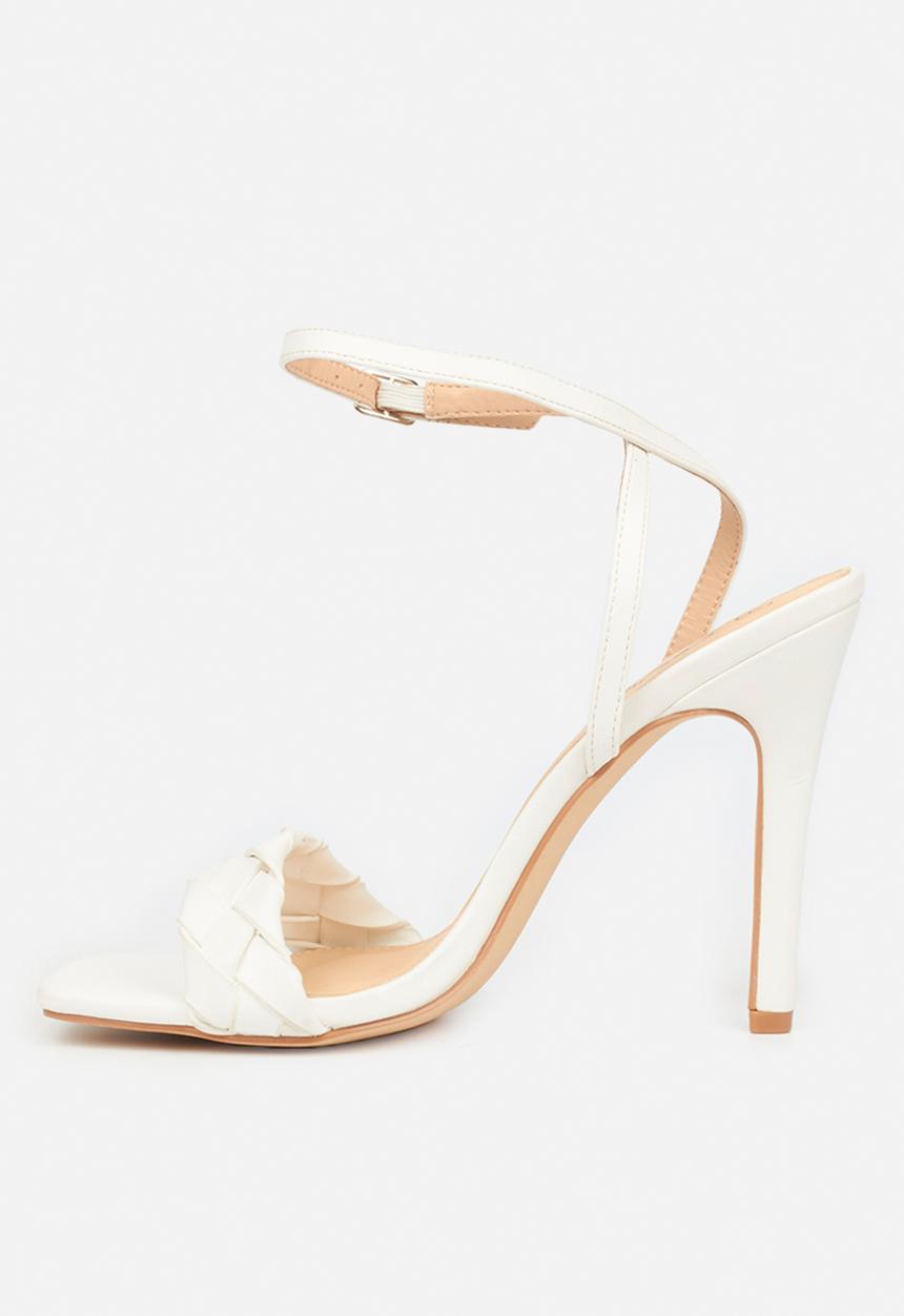 Miss Black - Pearl1 barely there heel - white