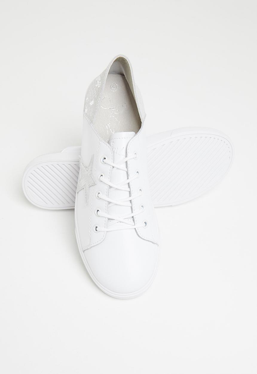 Julz - Nicki leather sneaker - silver & white 