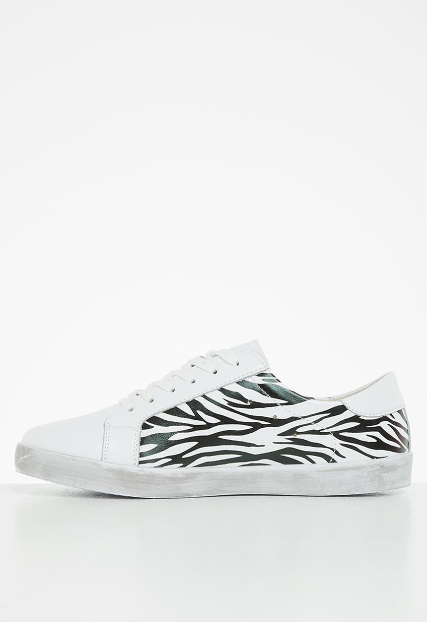 Julz - Samantha leather sneaker - black & white 