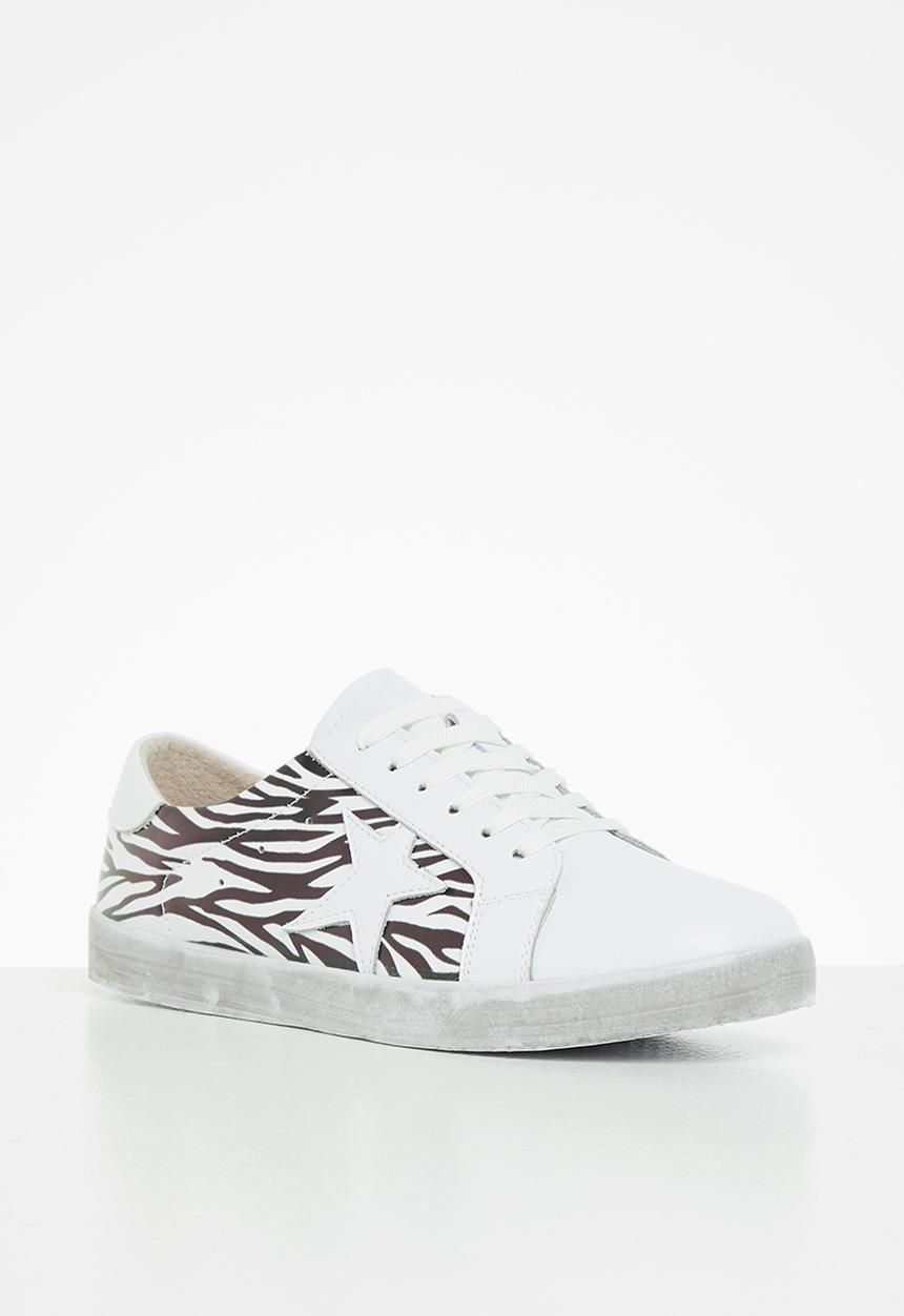 Julz - Samantha leather sneaker - black & white 