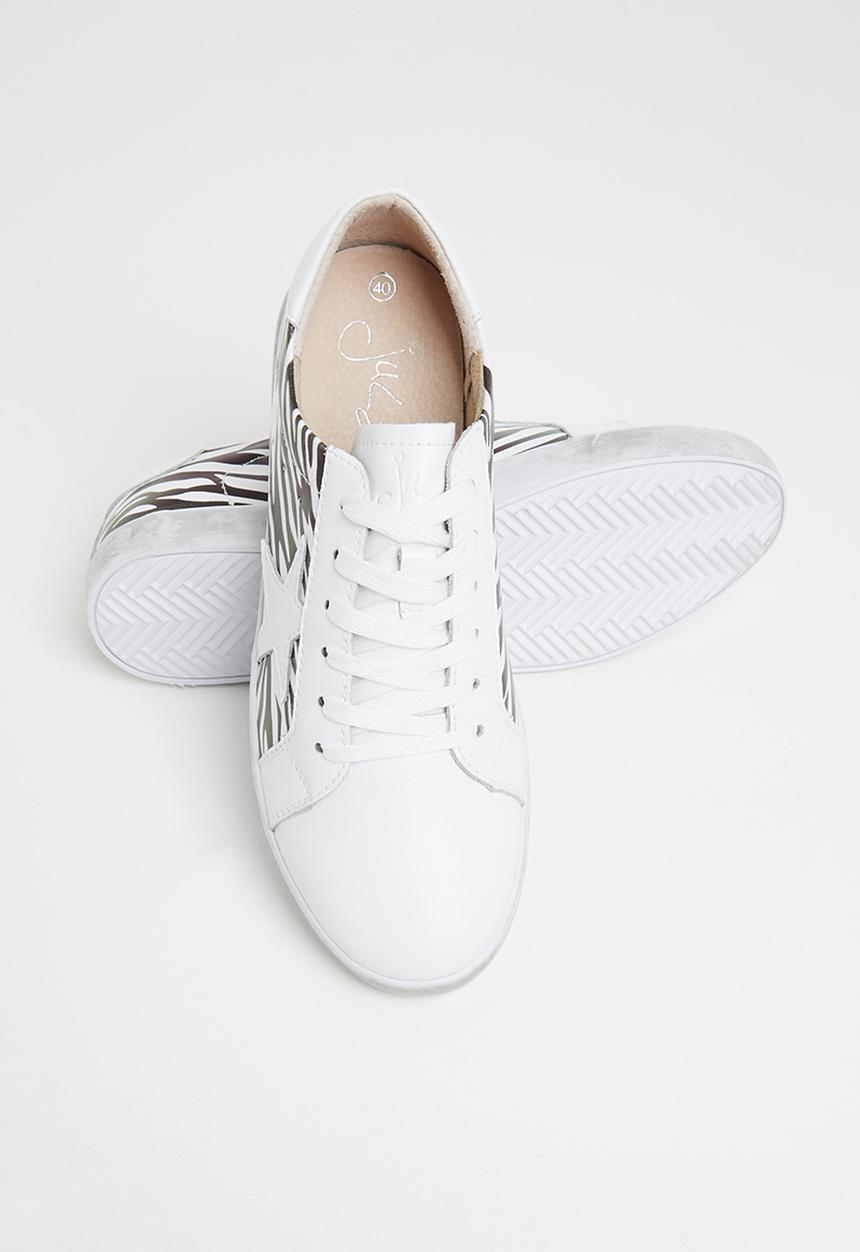 Julz - Samantha leather sneaker - black & white 