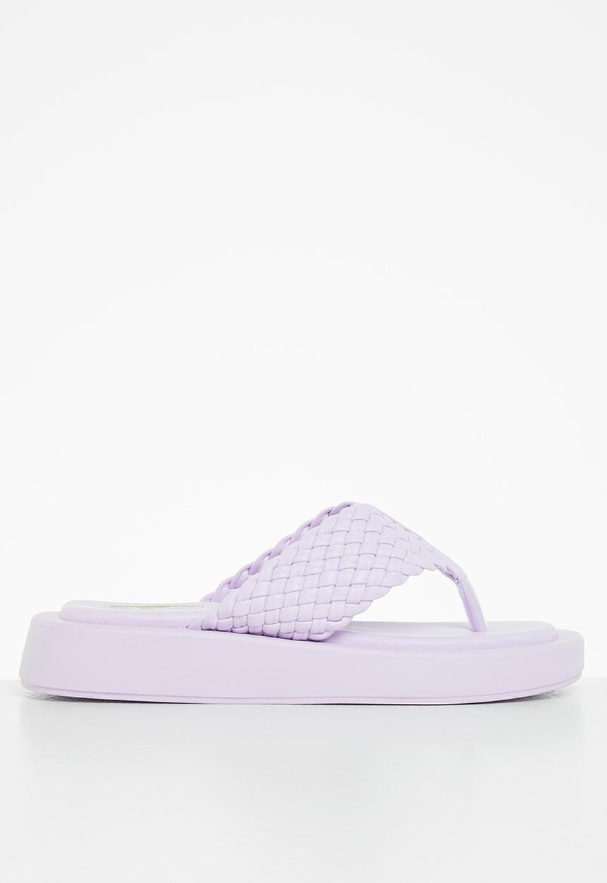 Plum - Kiwi plaited chunky flatform flip flop - lilac
