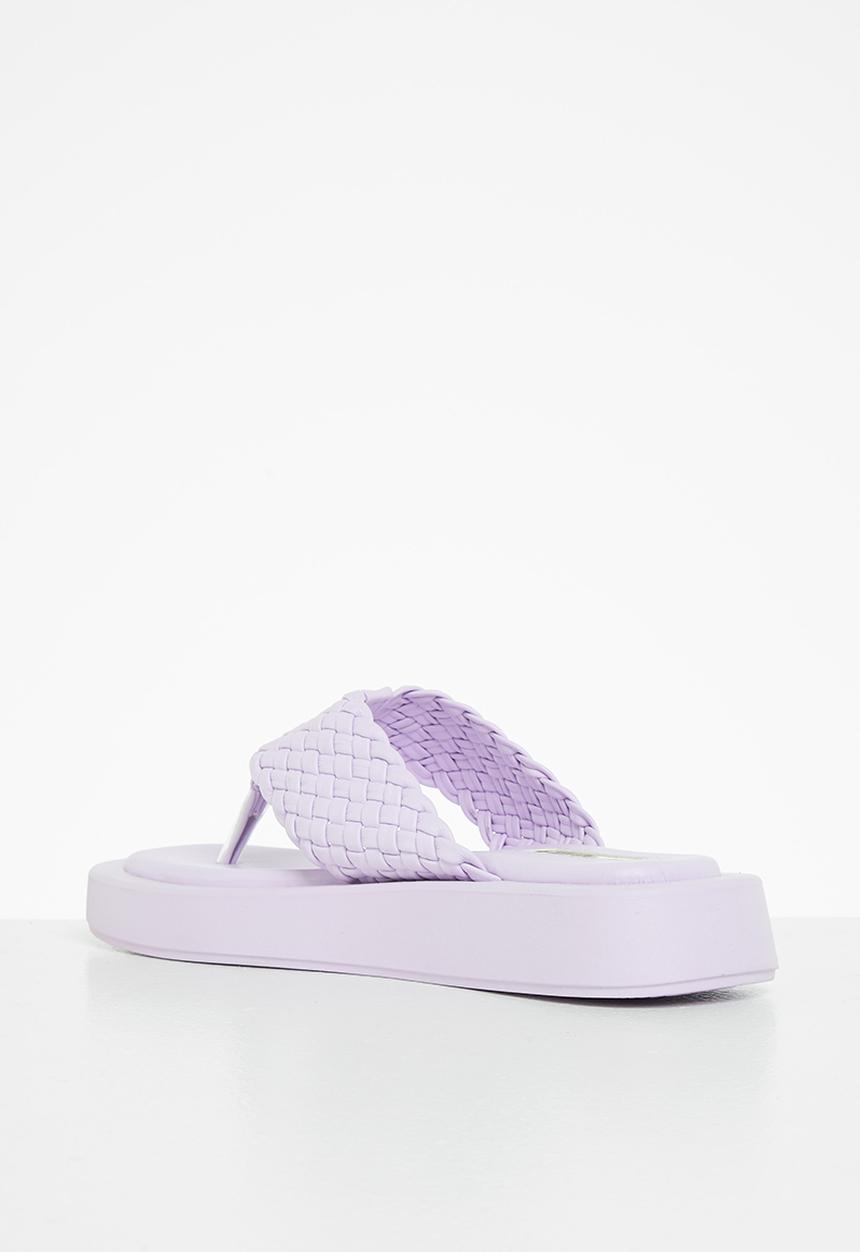 Plum - Kiwi plaited chunky flatform flip flop - lilac