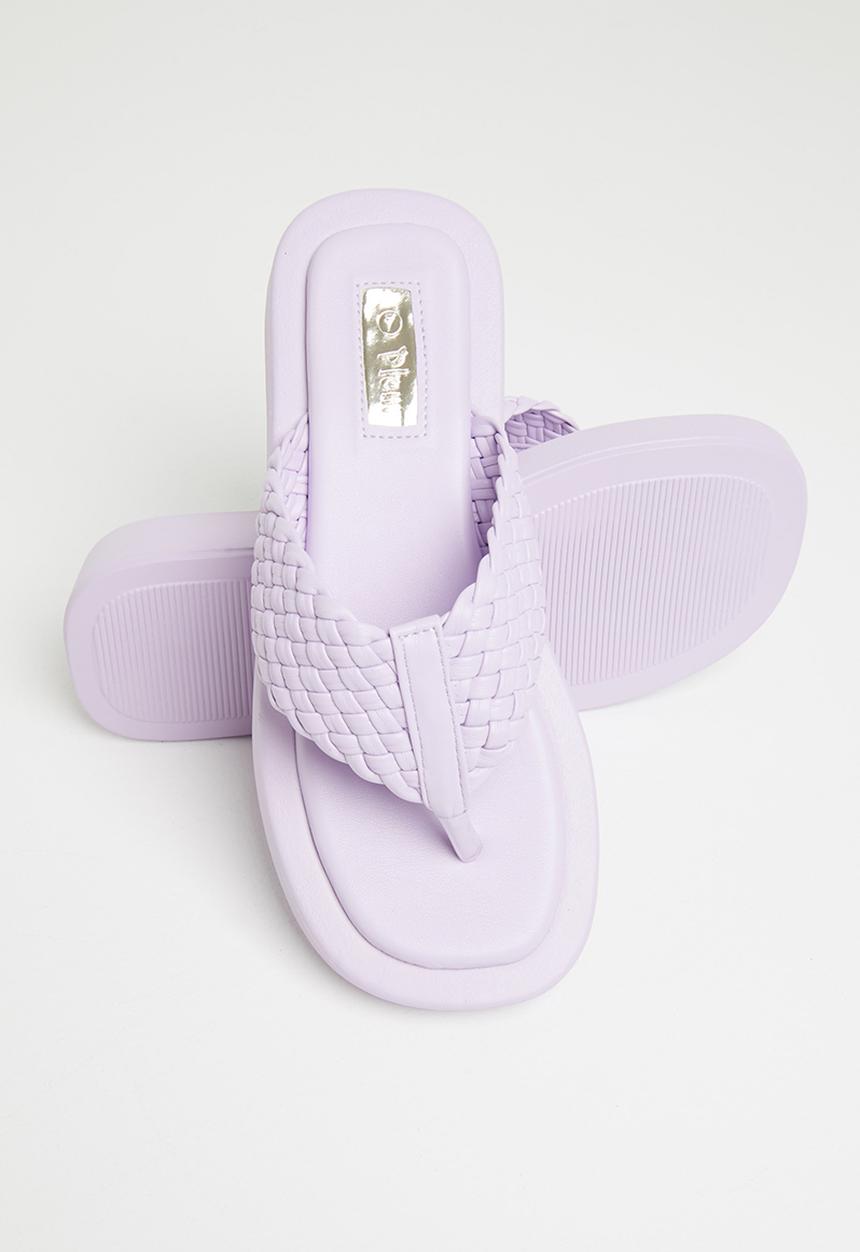 Plum - Kiwi plaited chunky flatform flip flop - lilac