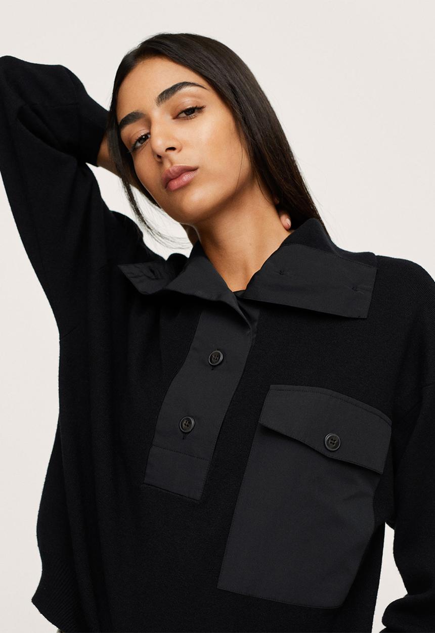 MANGO - Sweater tom - black