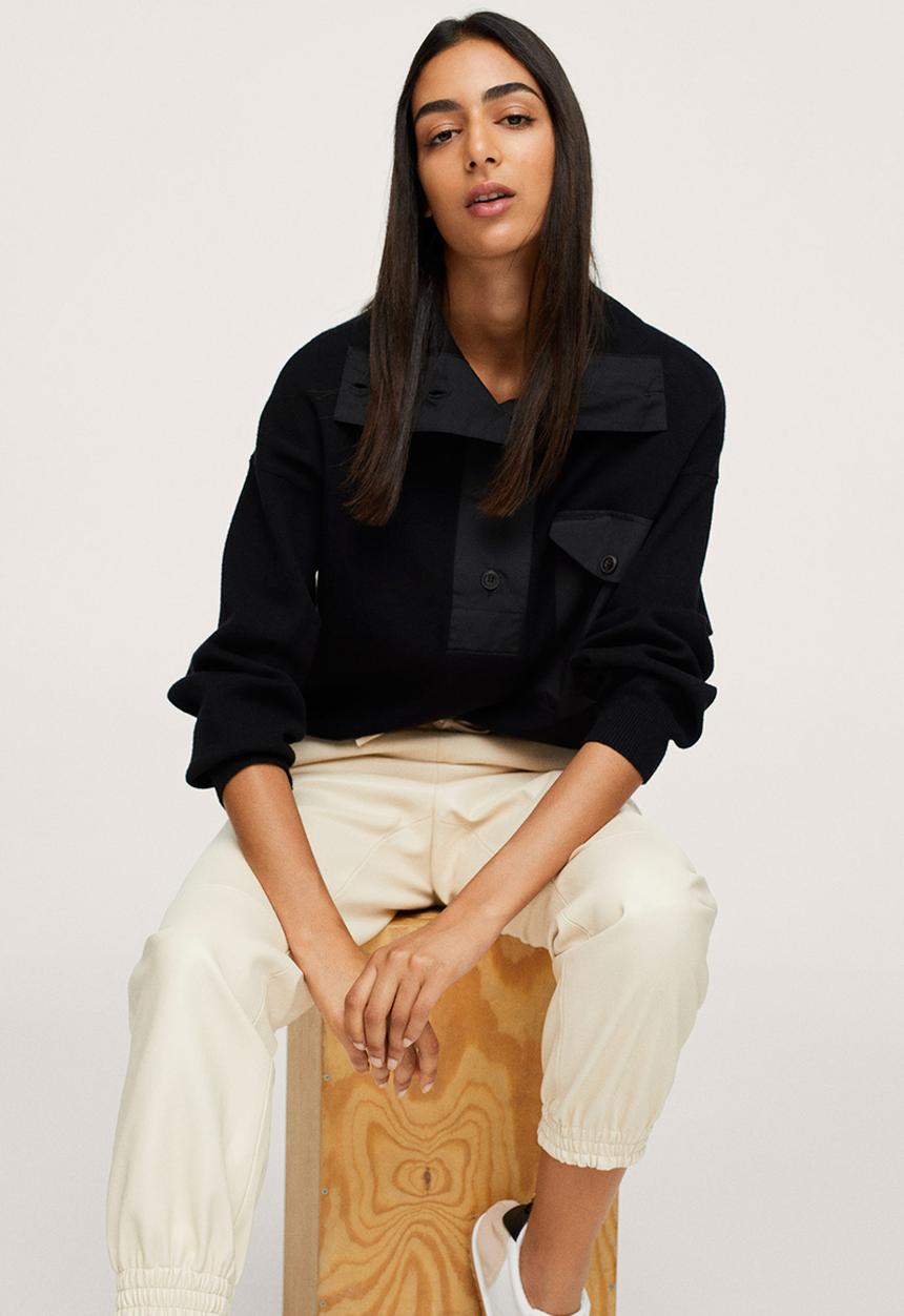 MANGO - Sweater tom - black