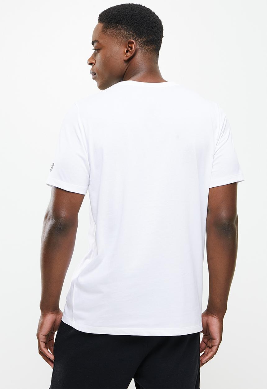 New Balance  - Tenacity heather tech short sleeve - white & blue