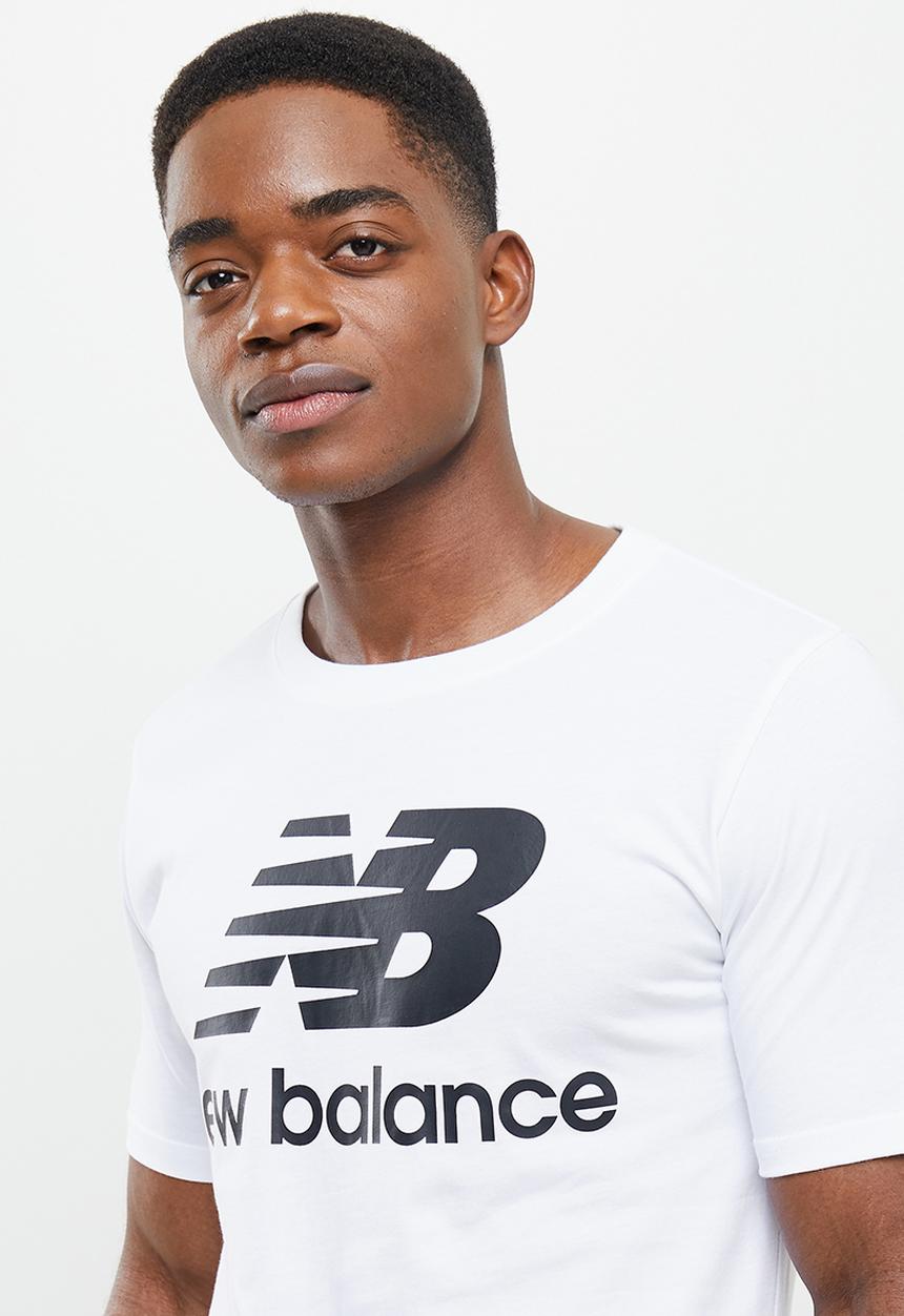 New Balance  - Nb essentials stacked logo tee - white