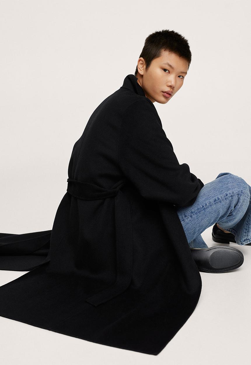 MANGO - Coat batin - black