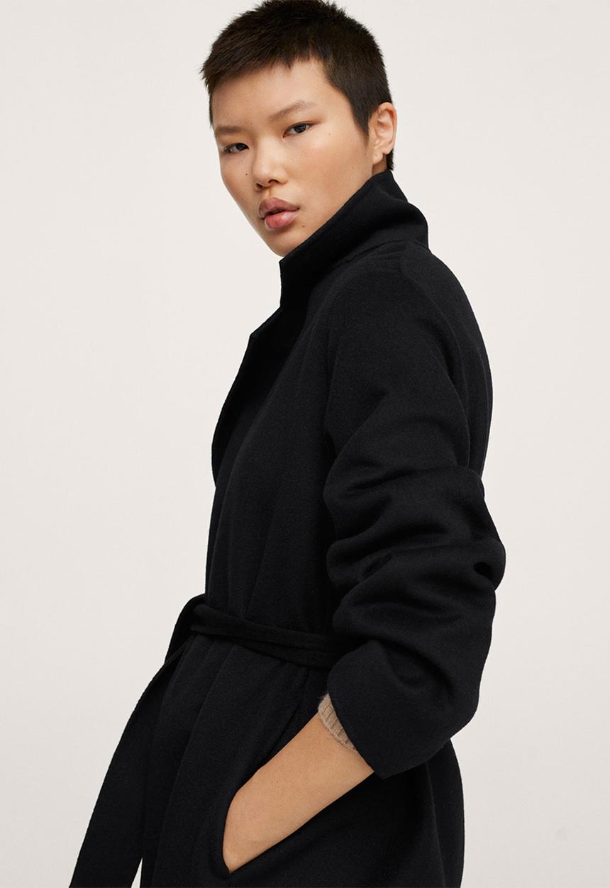 MANGO - Coat batin - black