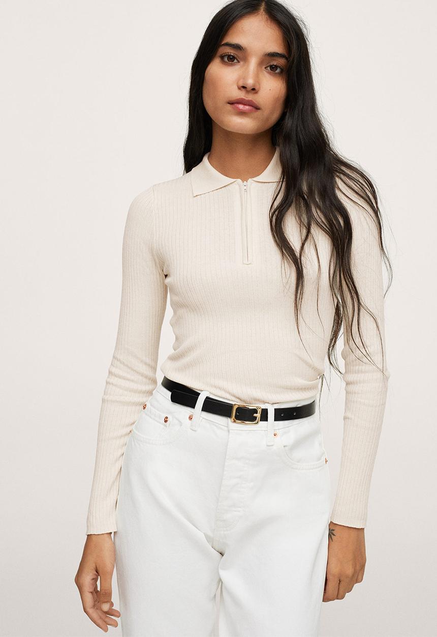 MANGO - Sweater stairs - light beige