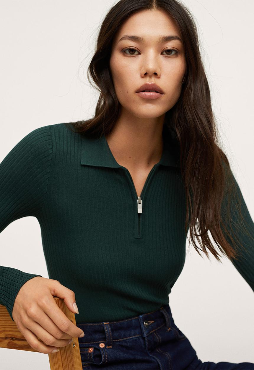 MANGO - Sweater stairs - bright green