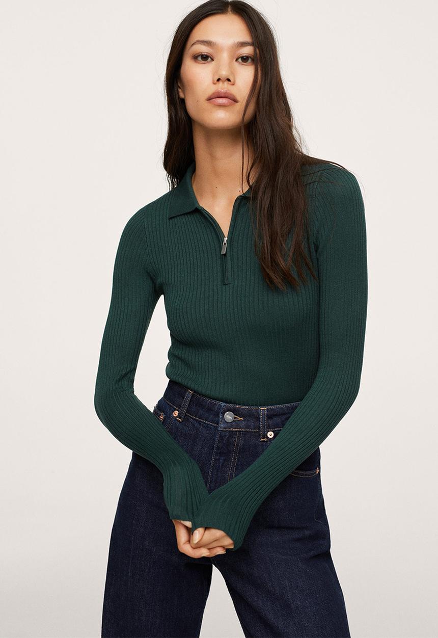 MANGO - Sweater stairs - bright green