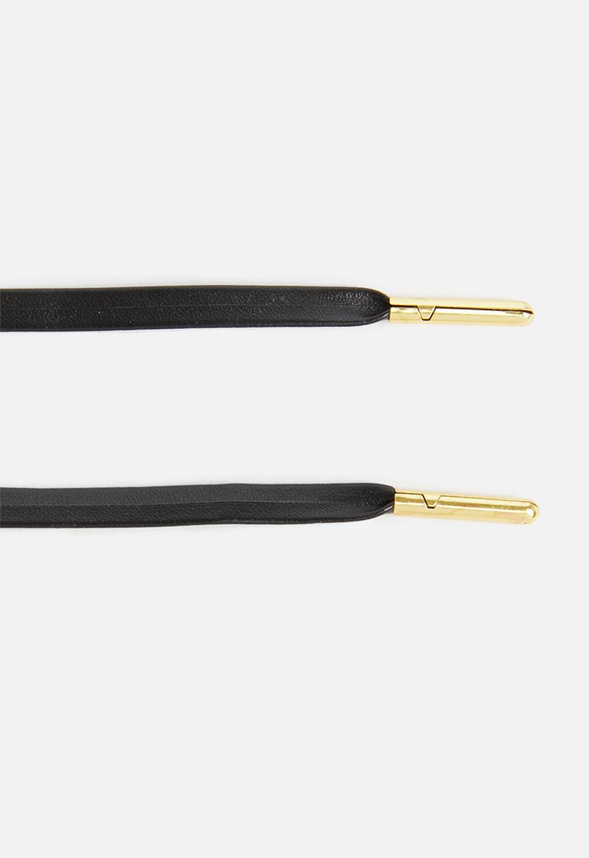 Binder - Faux leather laces 80cm - black